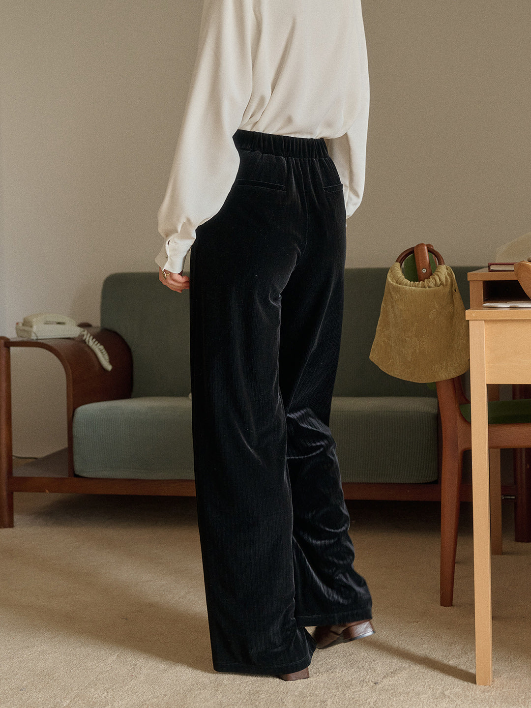 Freyja Frog Button Striaght Trousers