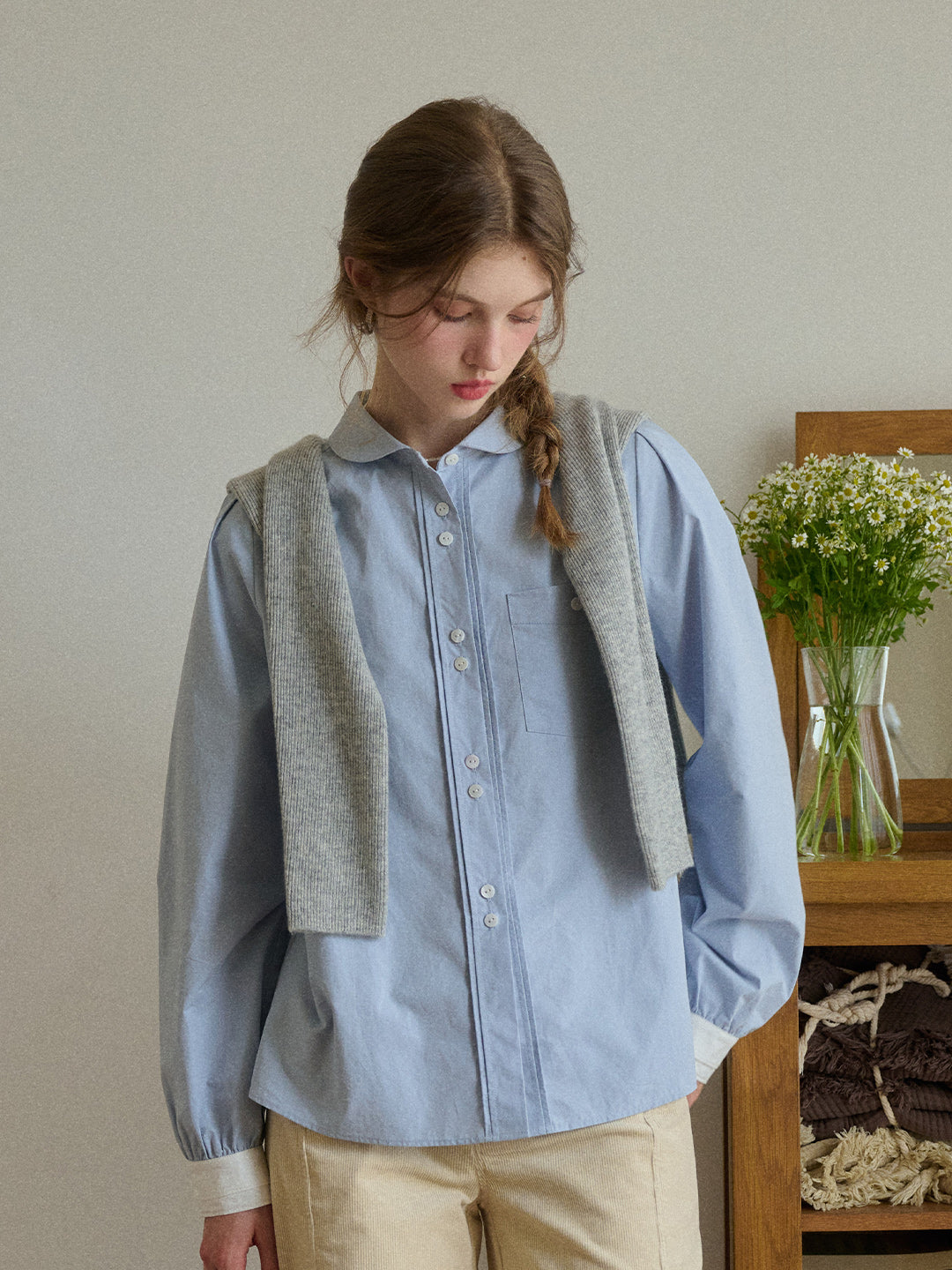 Kennedi Peter Pan Collar 100% Cotton Shirt