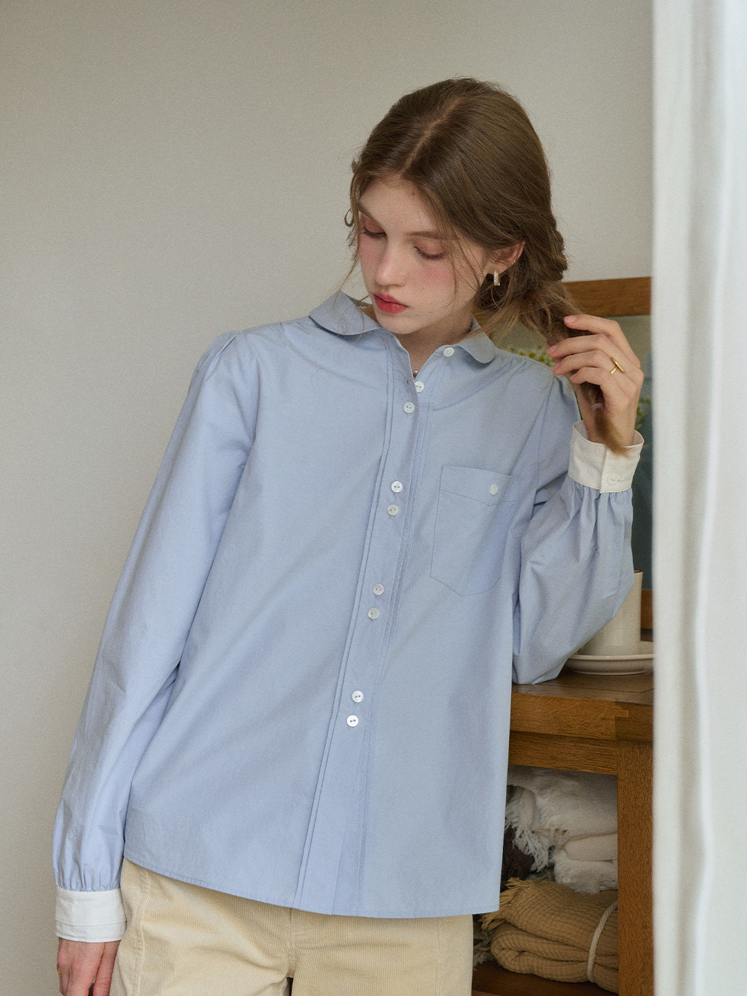 Kennedi Peter Pan Collar 100% Cotton Shirt
