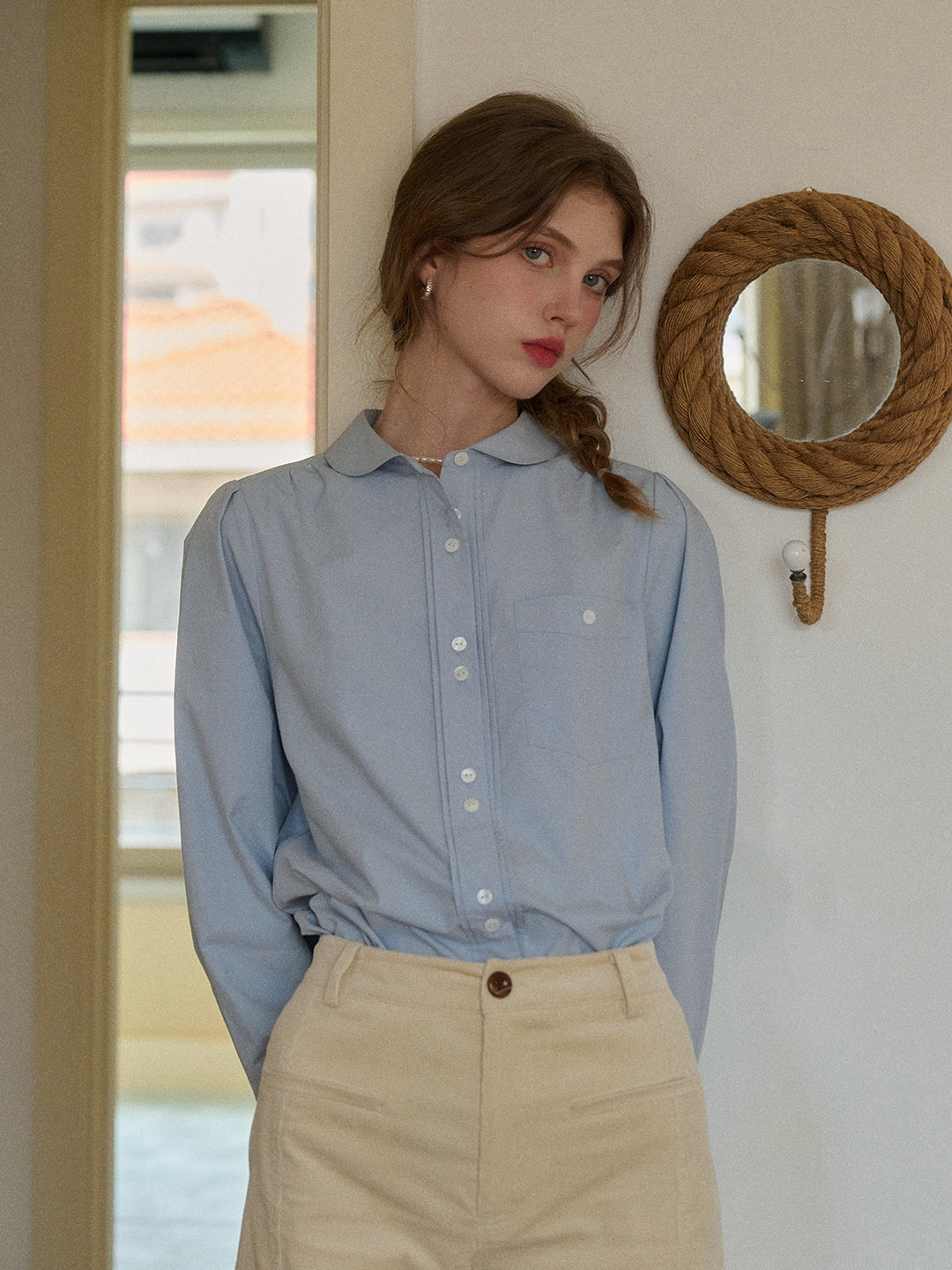 Kennedi Peter Pan Collar 100% Cotton Shirt