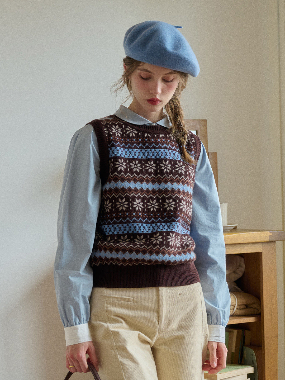 Iyla Round Neck Fair Isle Vest