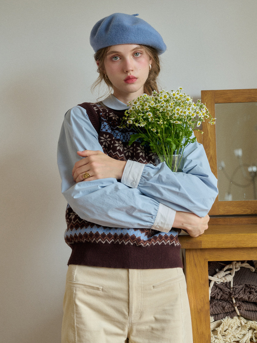 Iyla Round Neck Fair Isle Vest