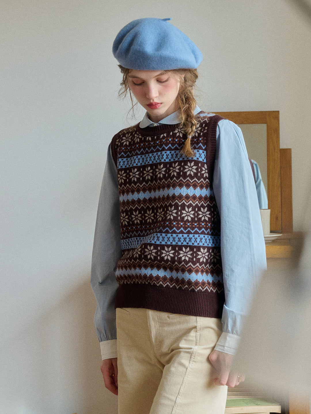 Iyla Round Neck Fair Isle Vest