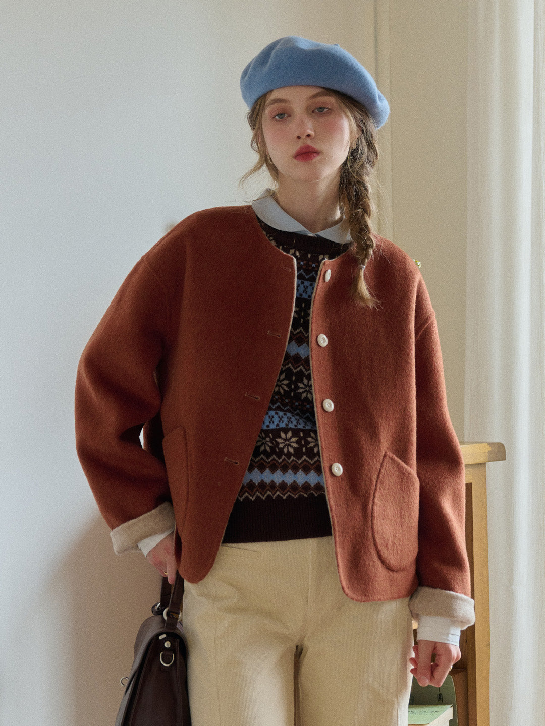 Savanna Round Neck 100% Wool Jacket