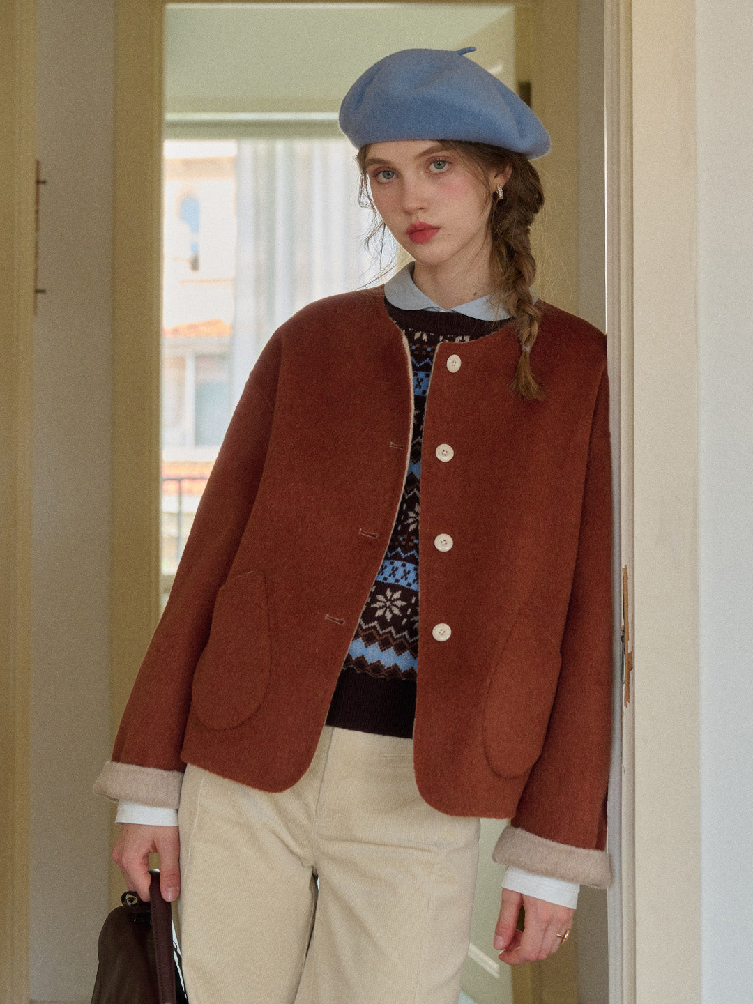 Savanna Round Neck 100% Wool Jacket