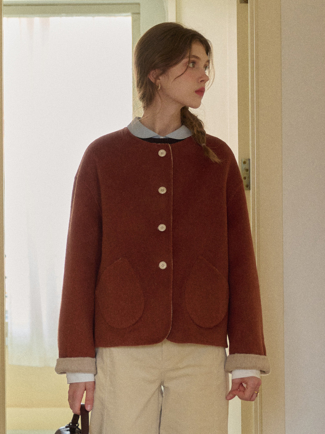 Savanna Round Neck 100% Wool Jacket