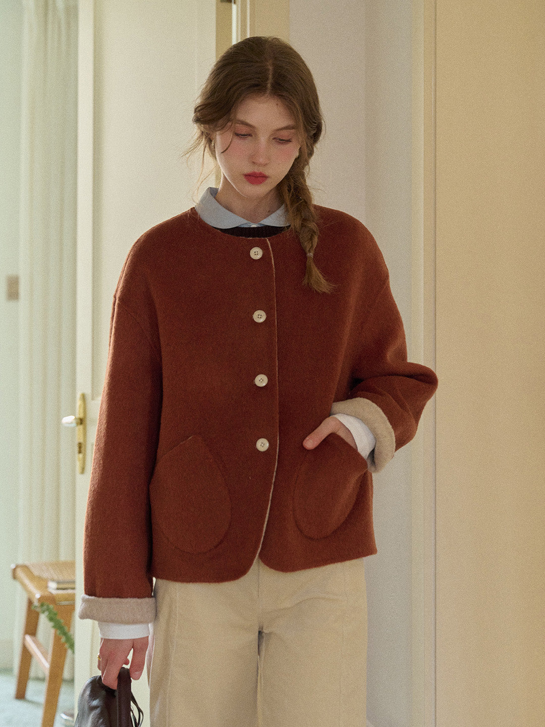 Savanna Round Neck 100% Wool Jacket