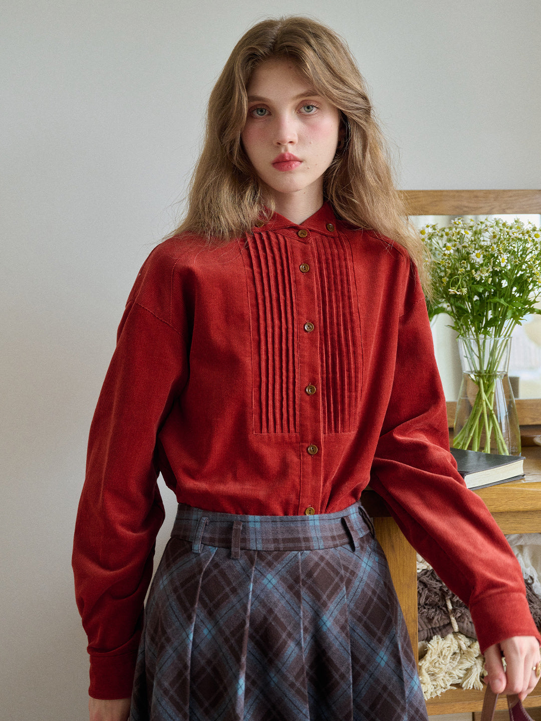 Ailani Stand Collar 100% Cotton Shirt