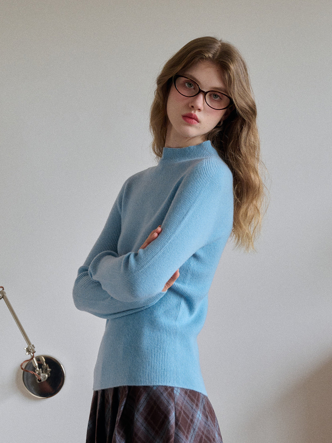 Abby Mock Neck Ribbed Sweater