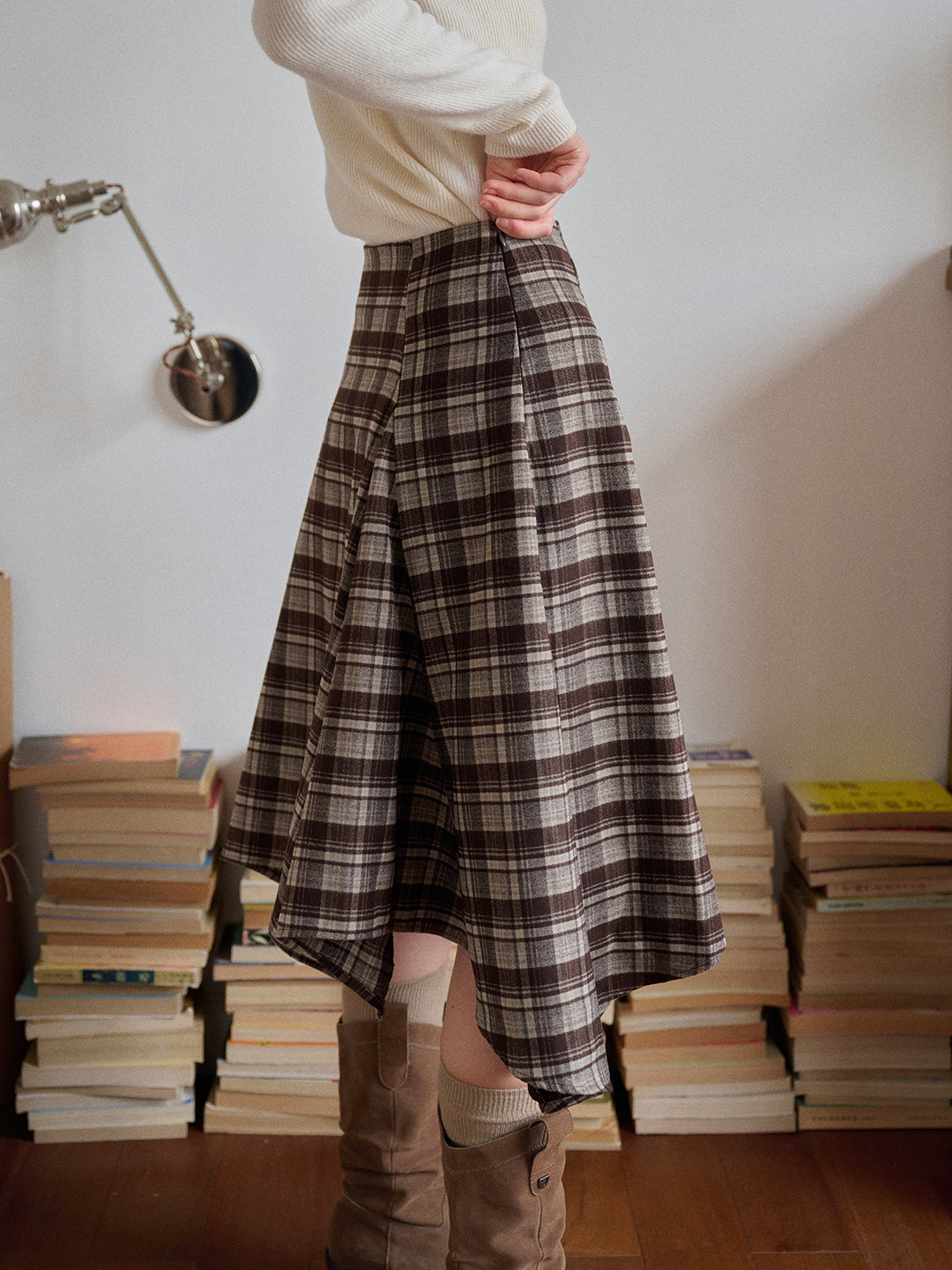 Jenna Knee-Length Plaid Skirt
