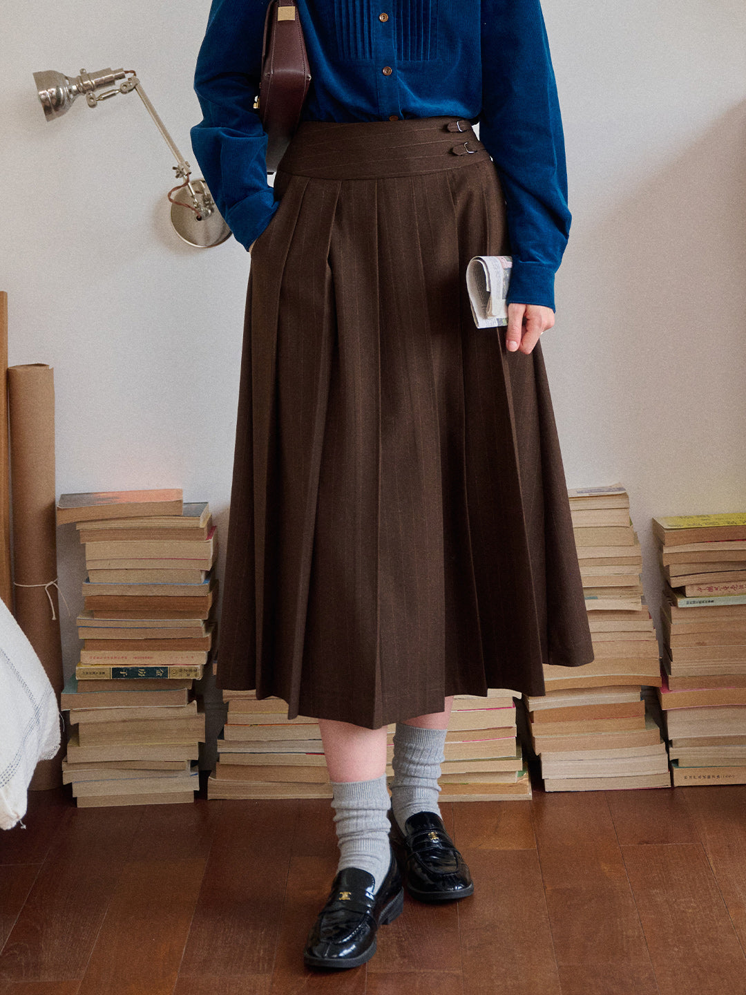 Eve Pleated Midi Skirt