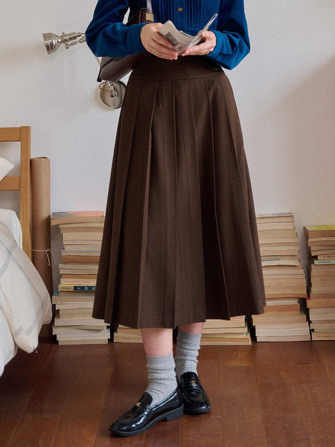 Eve Pleated Midi Skirt