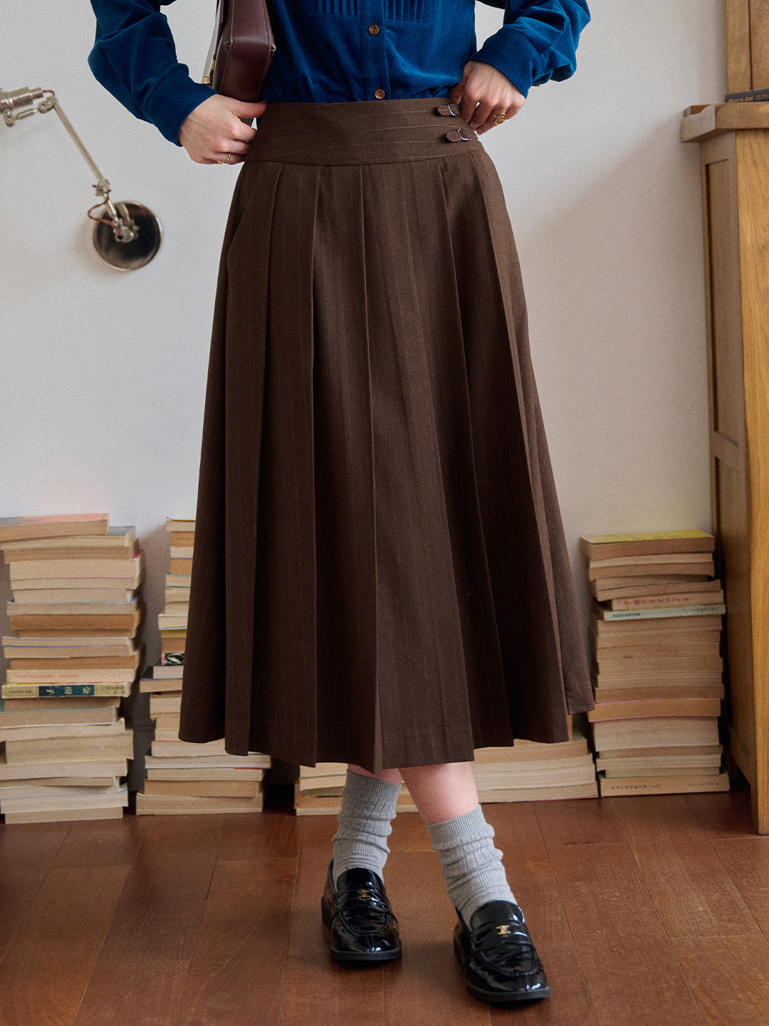 Eve Pleated Midi Skirt