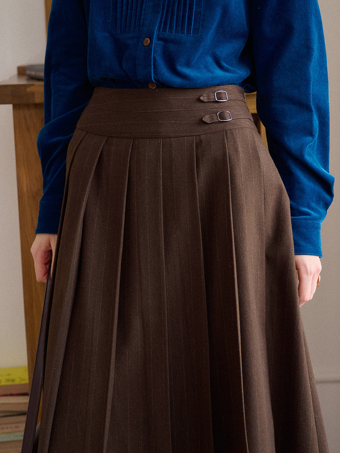 Eve Pleated Midi Skirt