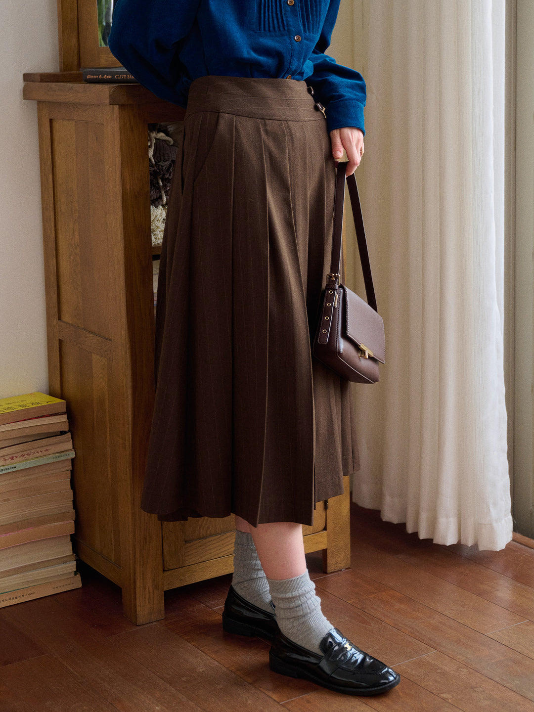 Eve Pleated Midi Skirt
