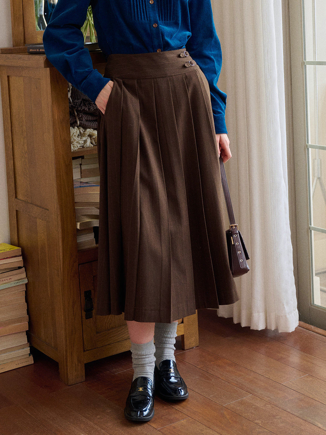 Eve Pleated Midi Skirt