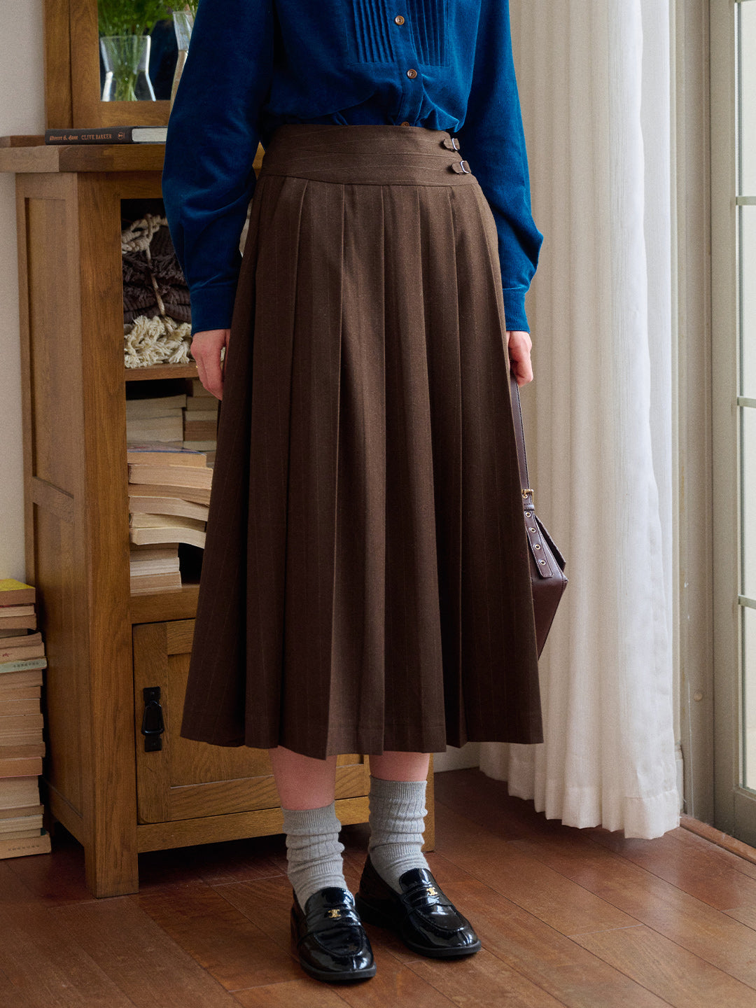 Eve Pleated Midi Skirt