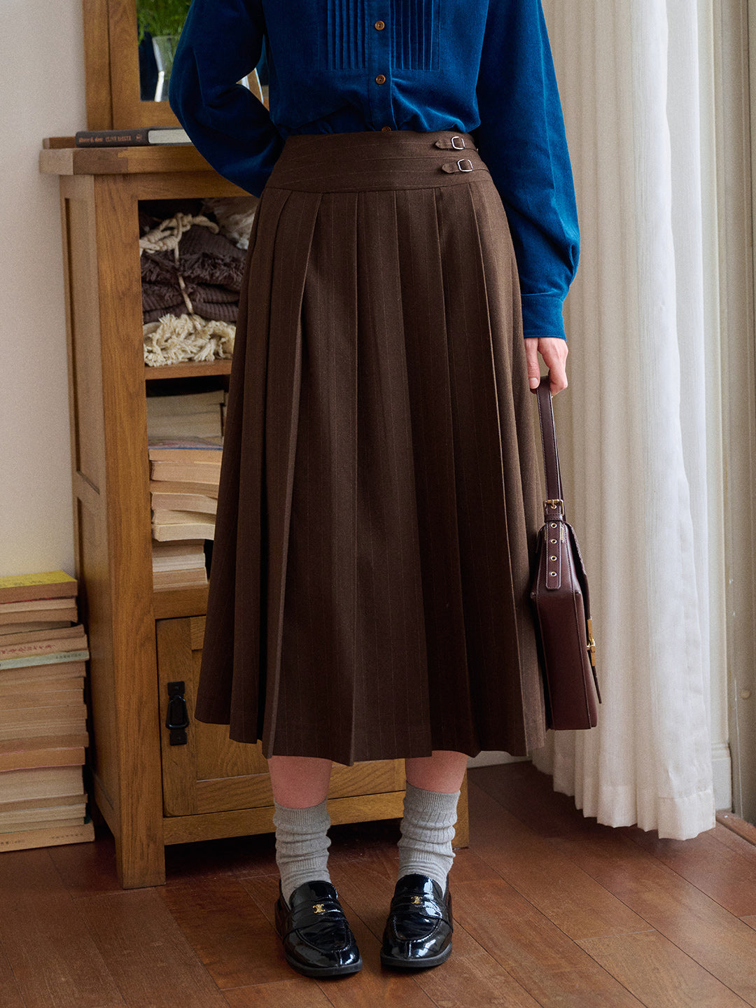 Eve Pleated Midi Skirt