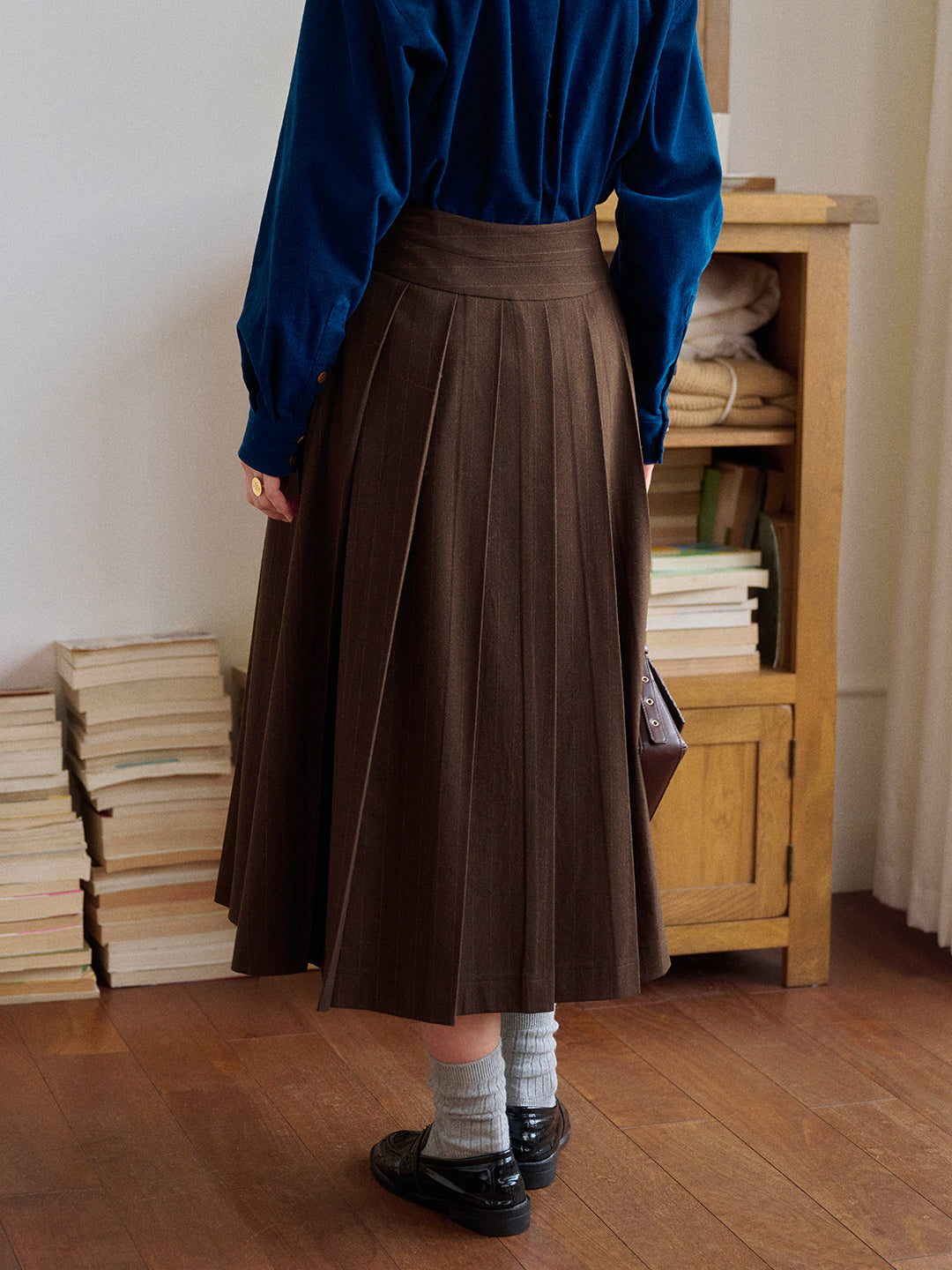 Eve Pleated Midi Skirt