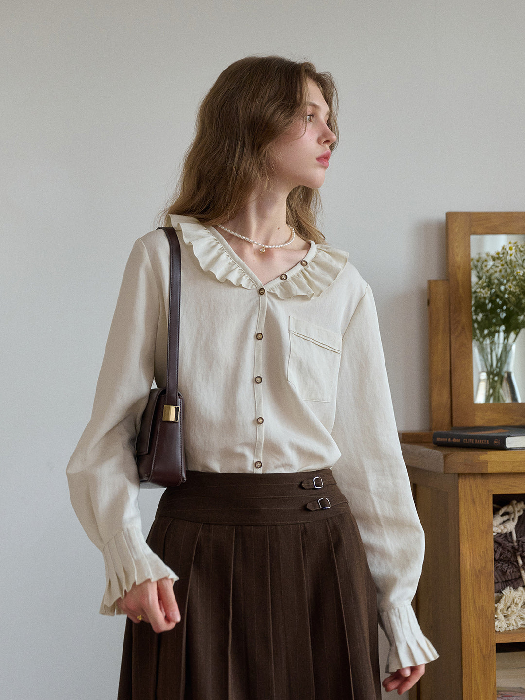Kaitlyn V-Neck Lyocell Blouse