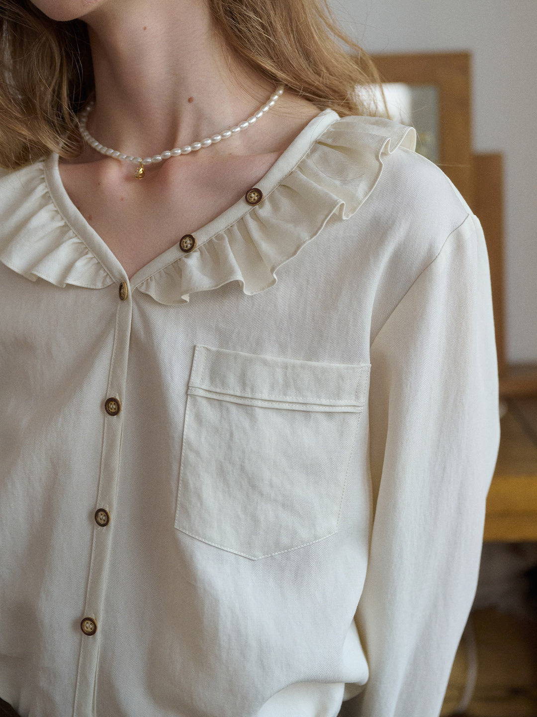 Kaitlyn V-Neck Lyocell Blouse