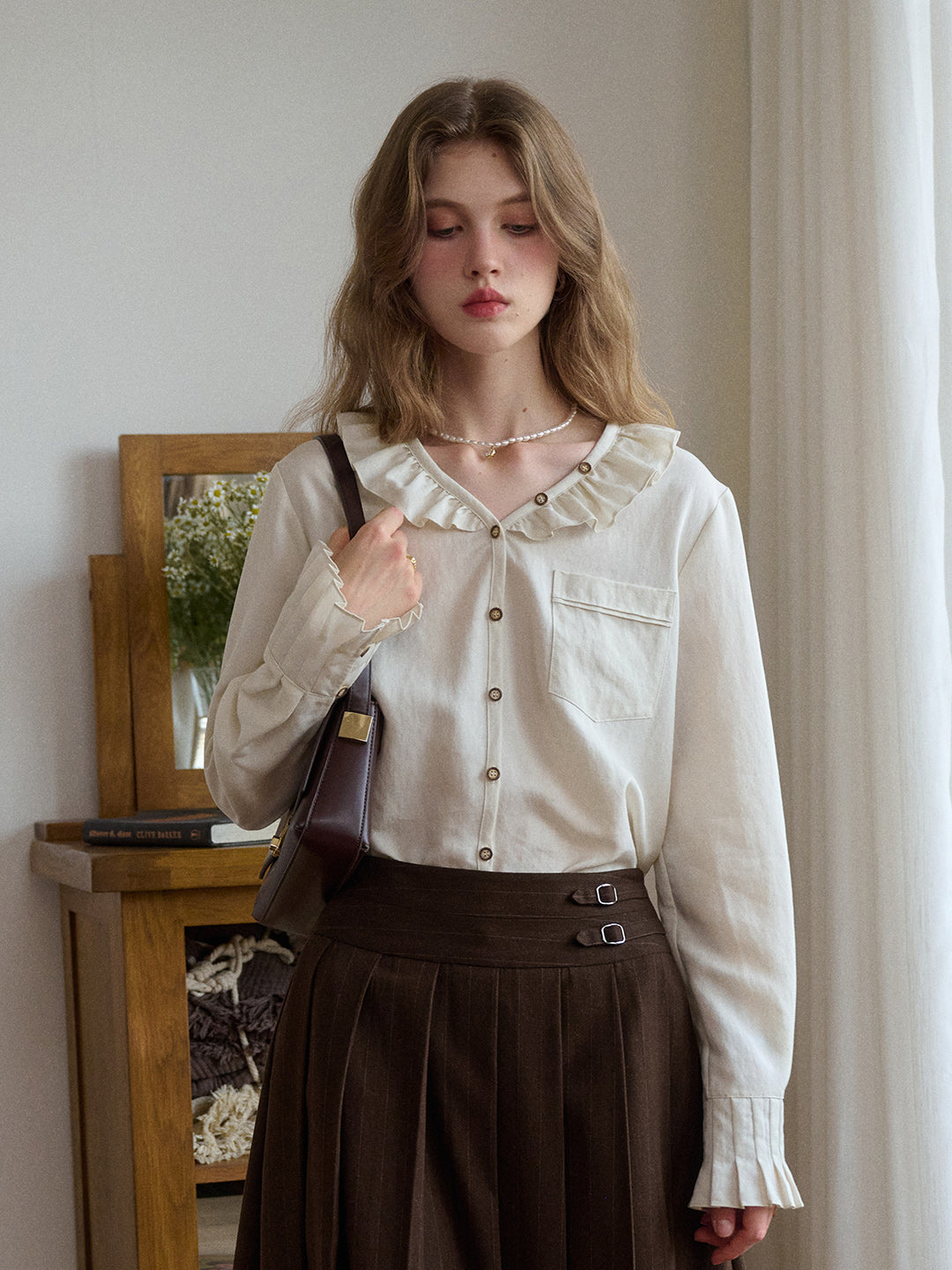 Kaitlyn V-Neck Lyocell Blouse