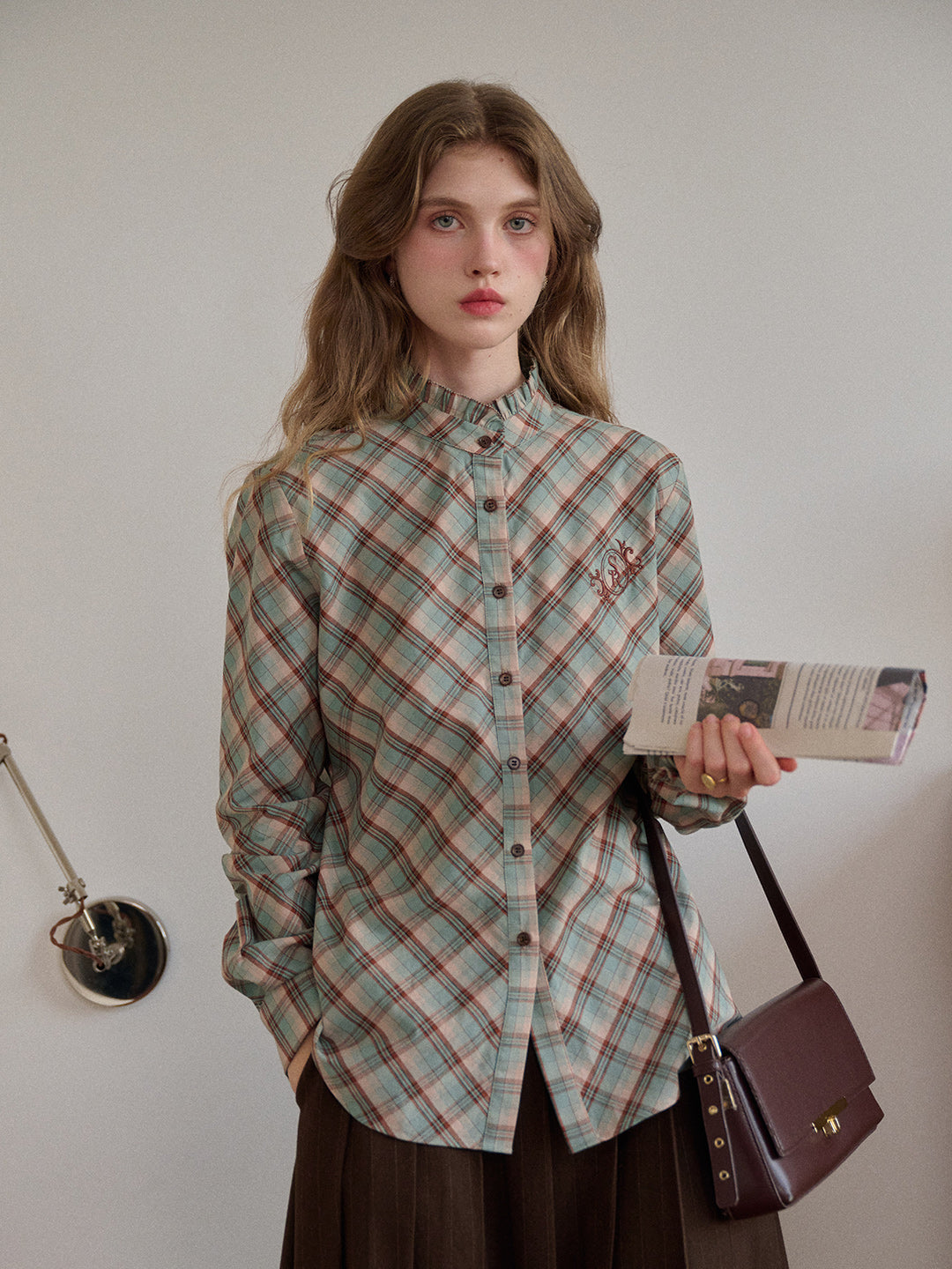 Sasah Stand Collar 100% Cotton Shirt