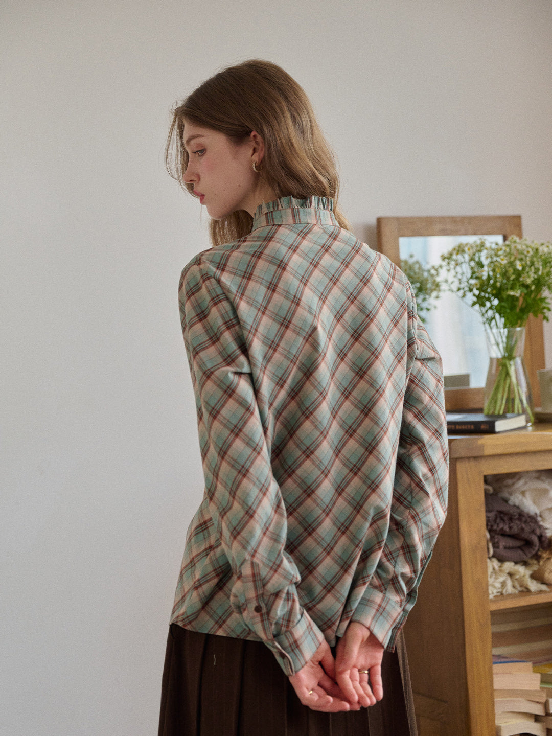 Sasah Stand Collar 100% Cotton Shirt