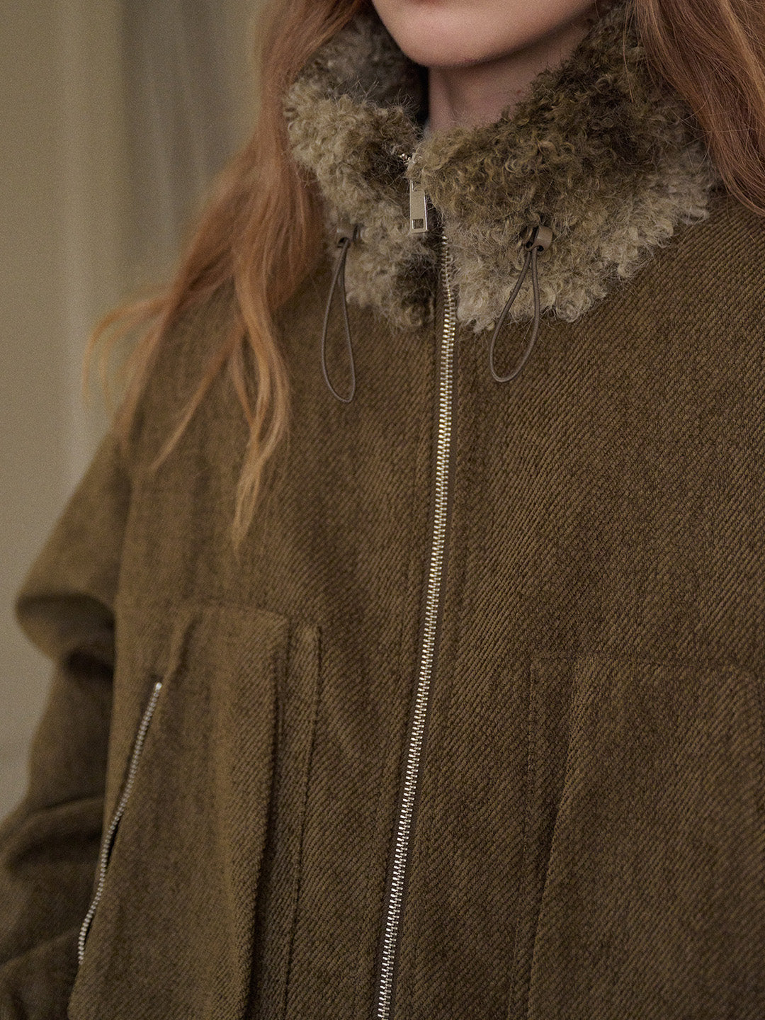 Jayleen Stand Collar Faux Fur Jacket