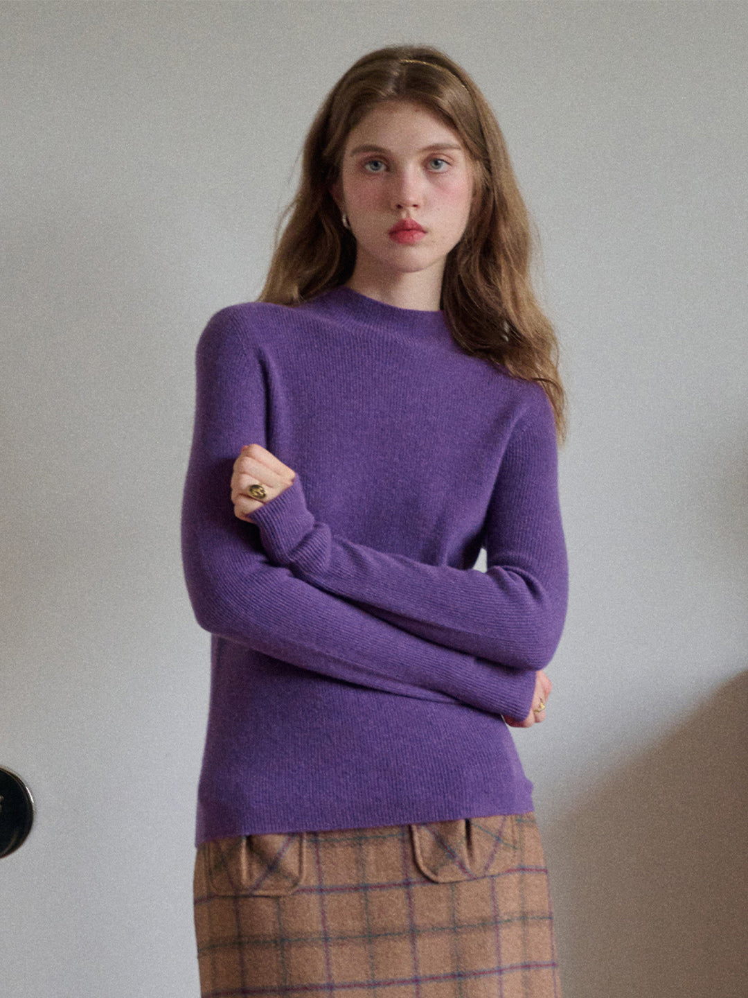 Abby Mock Neck Ribbed Sweater