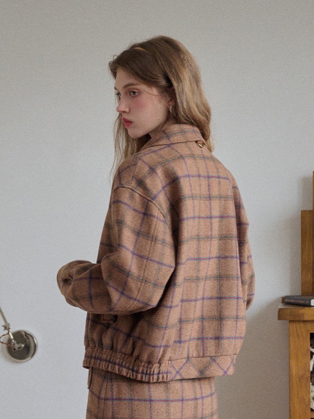 Amani Notch Lapel Plaid Jacket