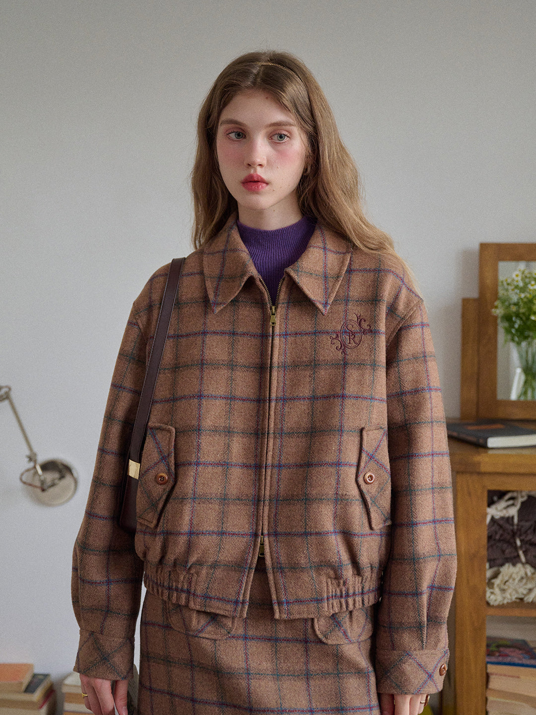 Amani Notch Lapel Plaid Jacket