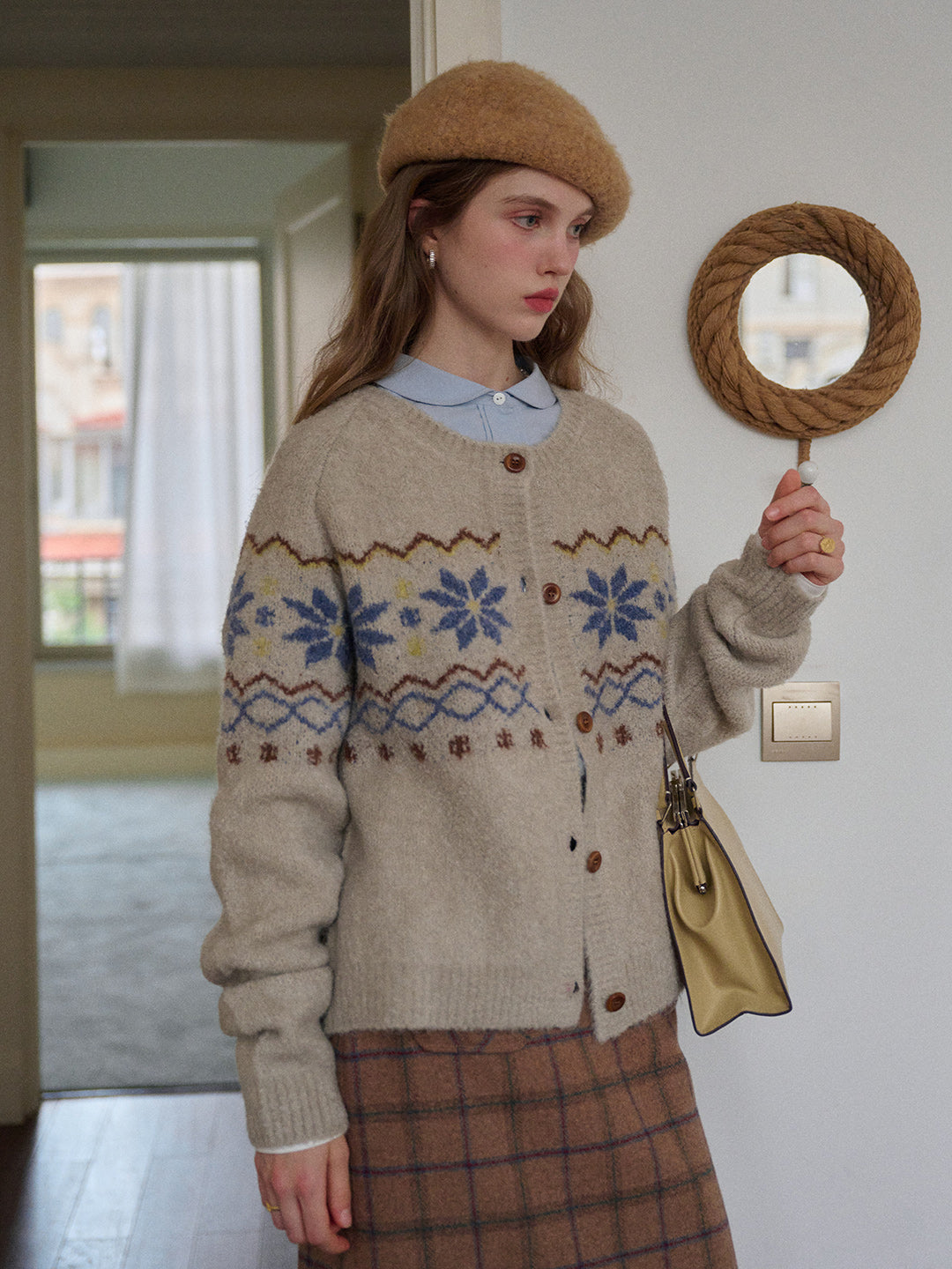 Chaya Round Neck Fair Isle Cardigan