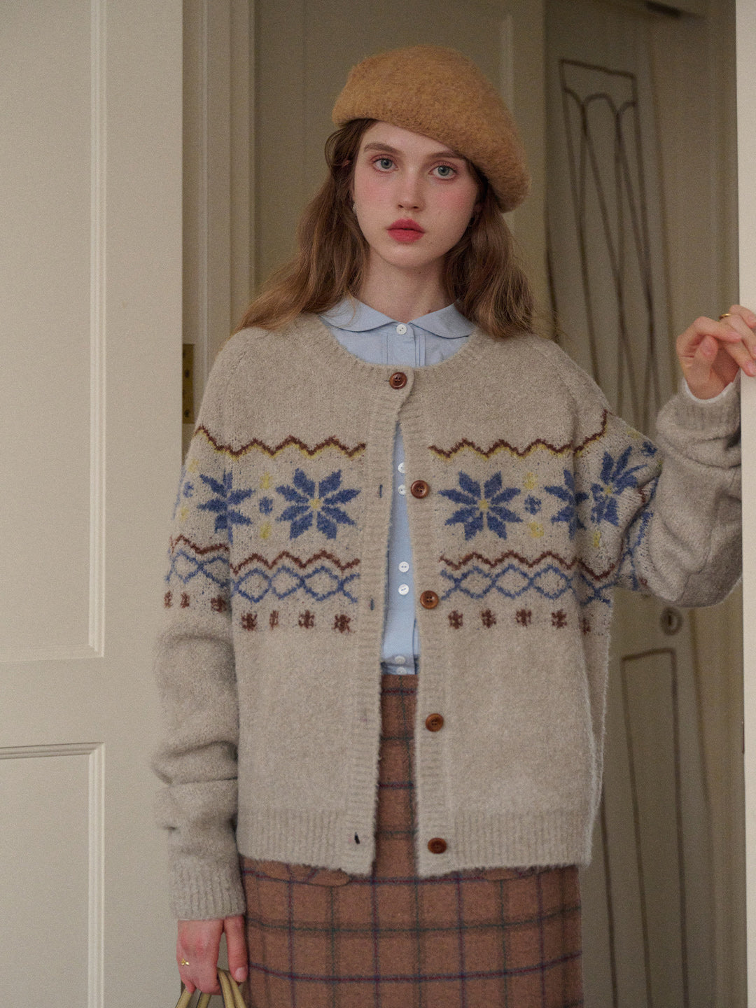 Chaya Round Neck Fair Isle Cardigan
