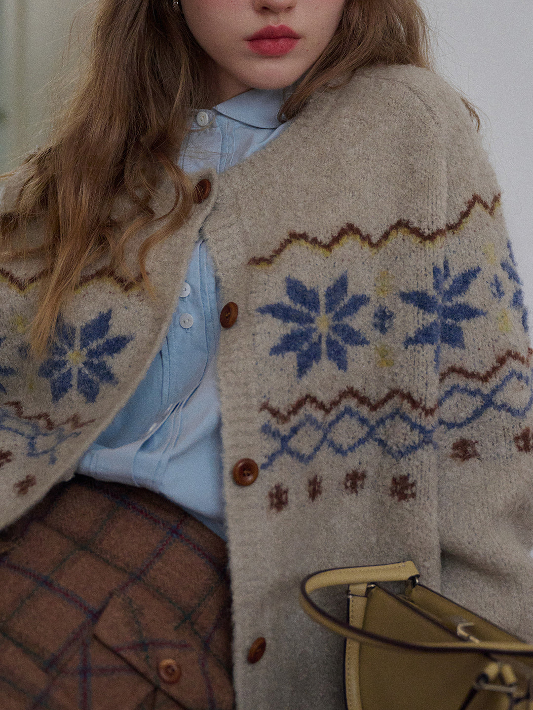 Chaya Round Neck Fair Isle Cardigan