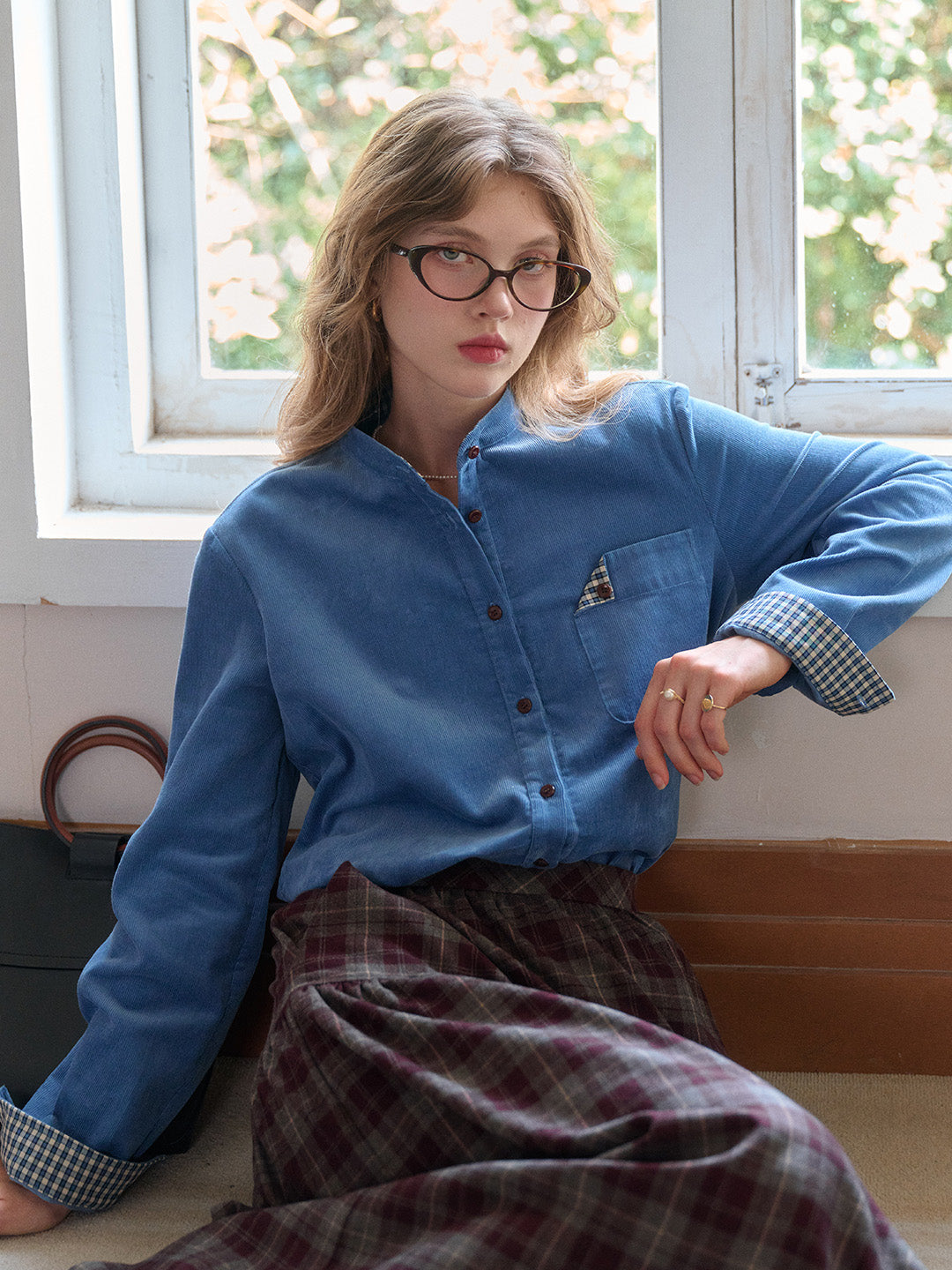 Davina Notch Lapel 100% Cotton Shirt