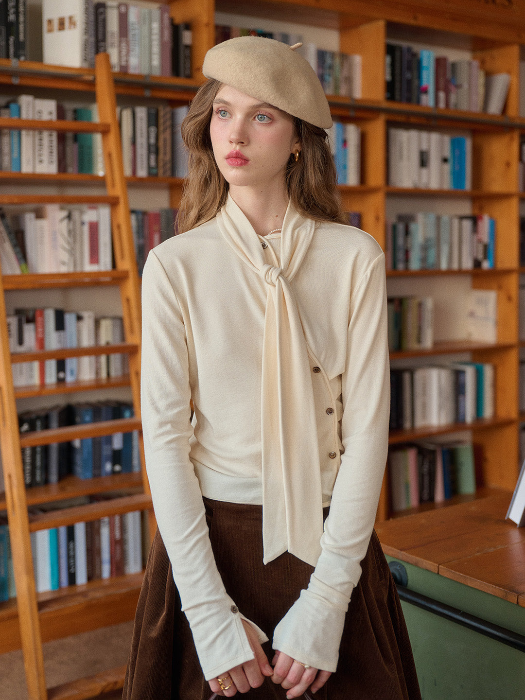 Jaliyah Slanted Placket Knit Top