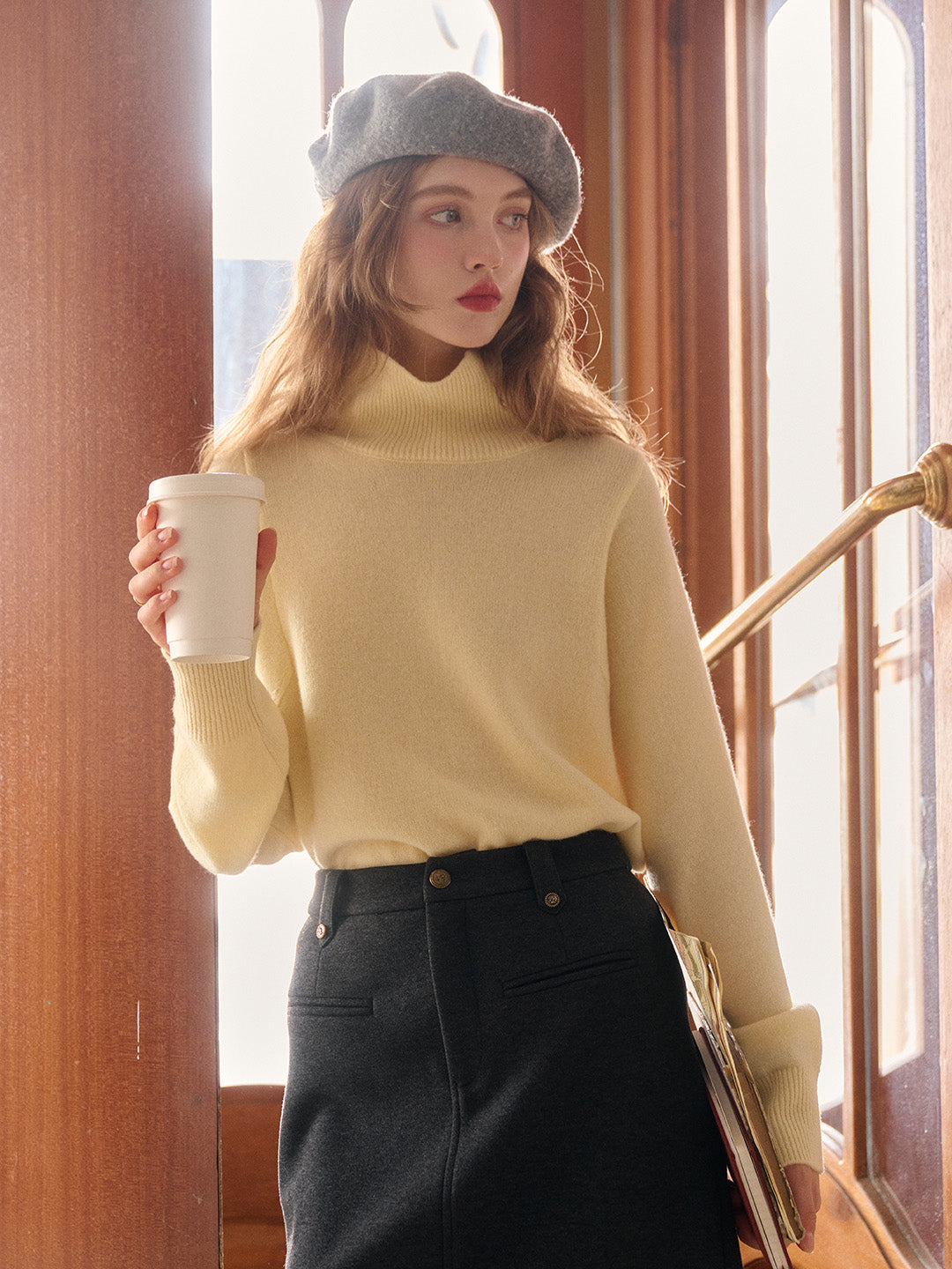 Fallon Turtleneck 100% Wool Sweater