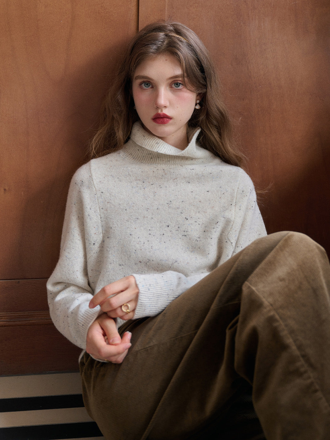 Fallon Turtleneck 100% Wool Sweater