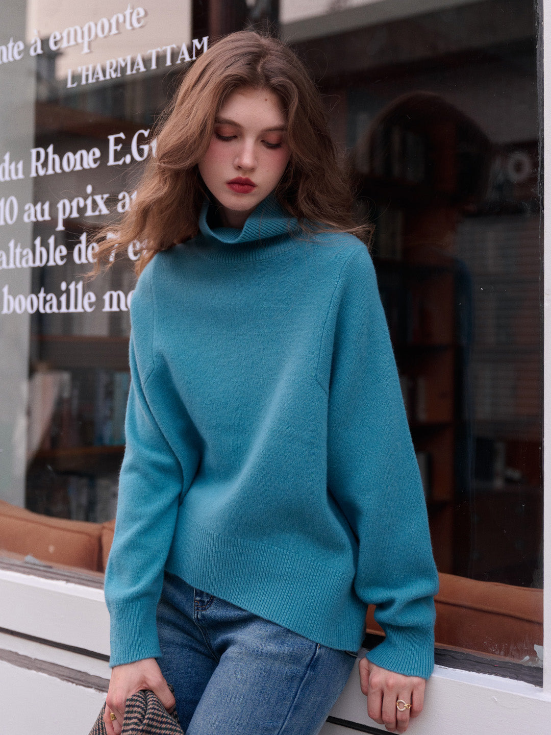 Fallon Turtleneck 100% Wool Sweater