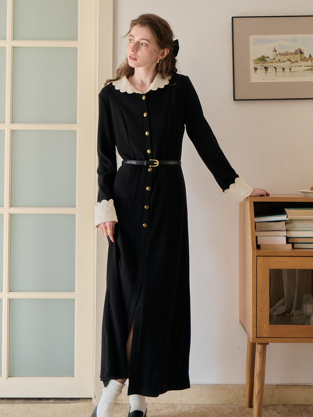 Noemi Peter Pan Collar Maxi Dress