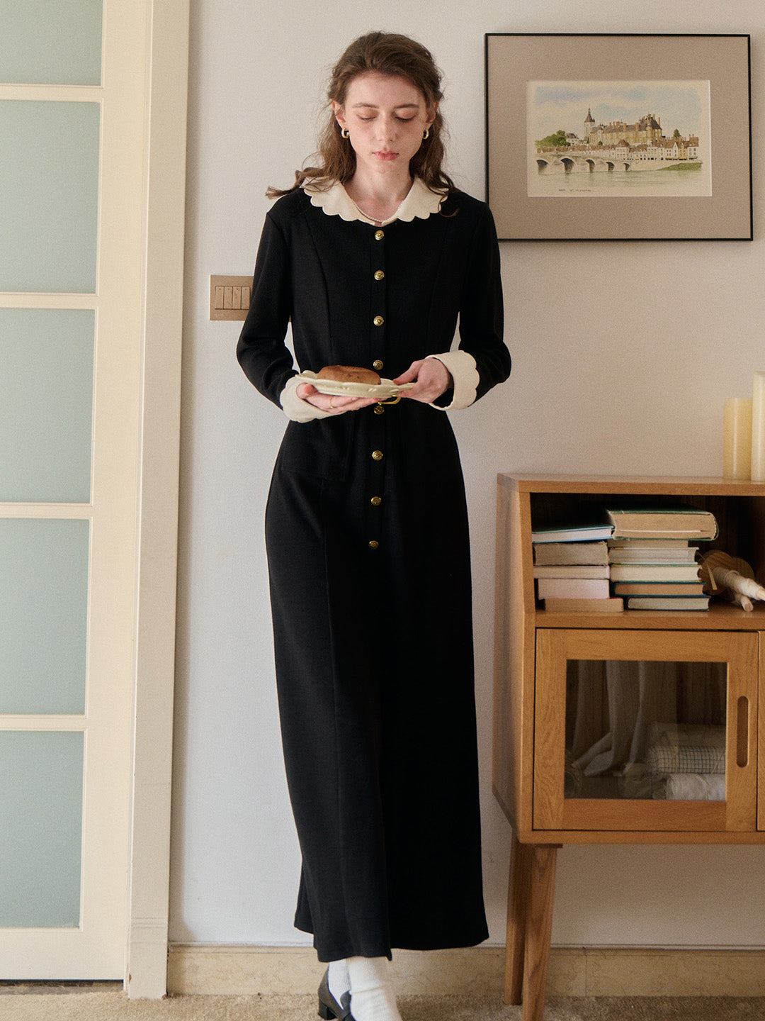 Noemi Peter Pan Collar Maxi Dress