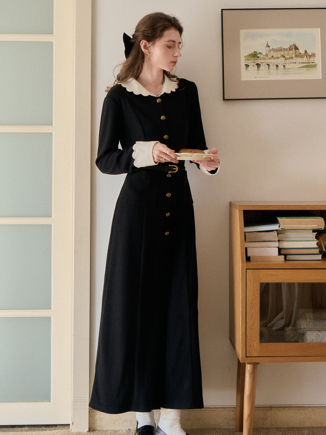 Noemi Peter Pan Collar Maxi Dress