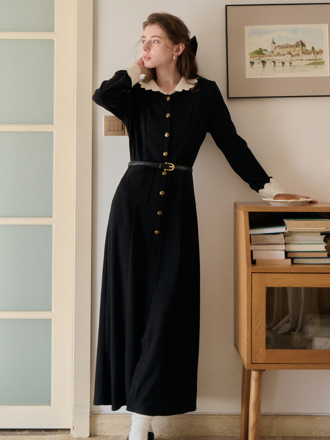 Noemi Peter Pan Collar Maxi Dress