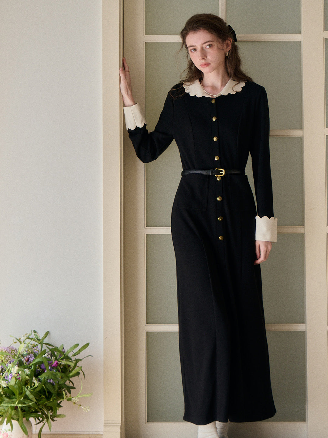 Noemi Peter Pan Collar Maxi Dress