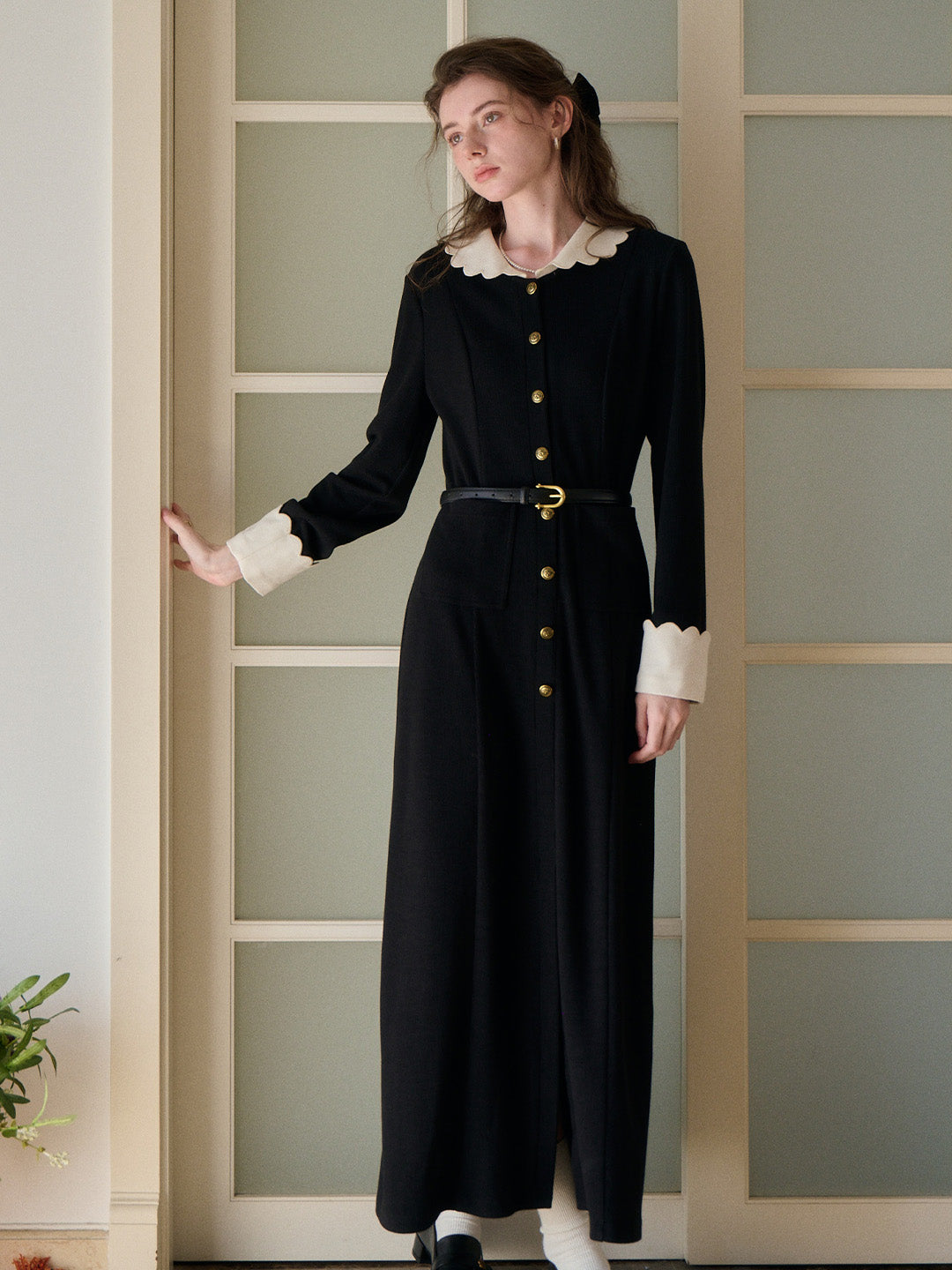 Noemi Peter Pan Collar Maxi Dress
