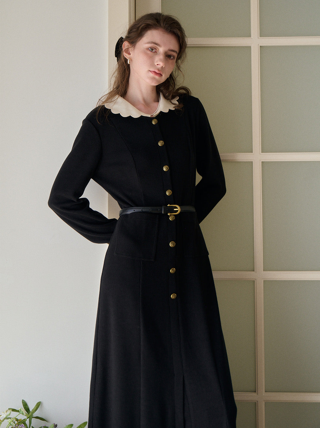 Noemi Peter Pan Collar Maxi Dress