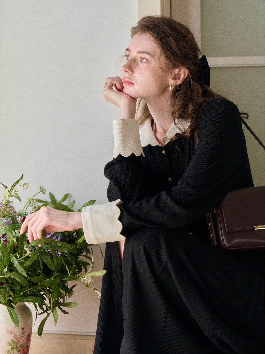 Noemi Peter Pan Collar Maxi Dress