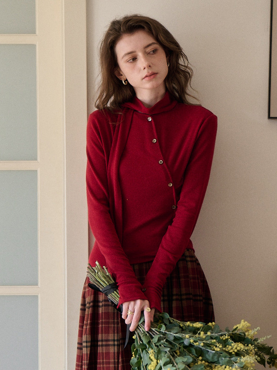 Jaliyah Slanted Placket Knit Top