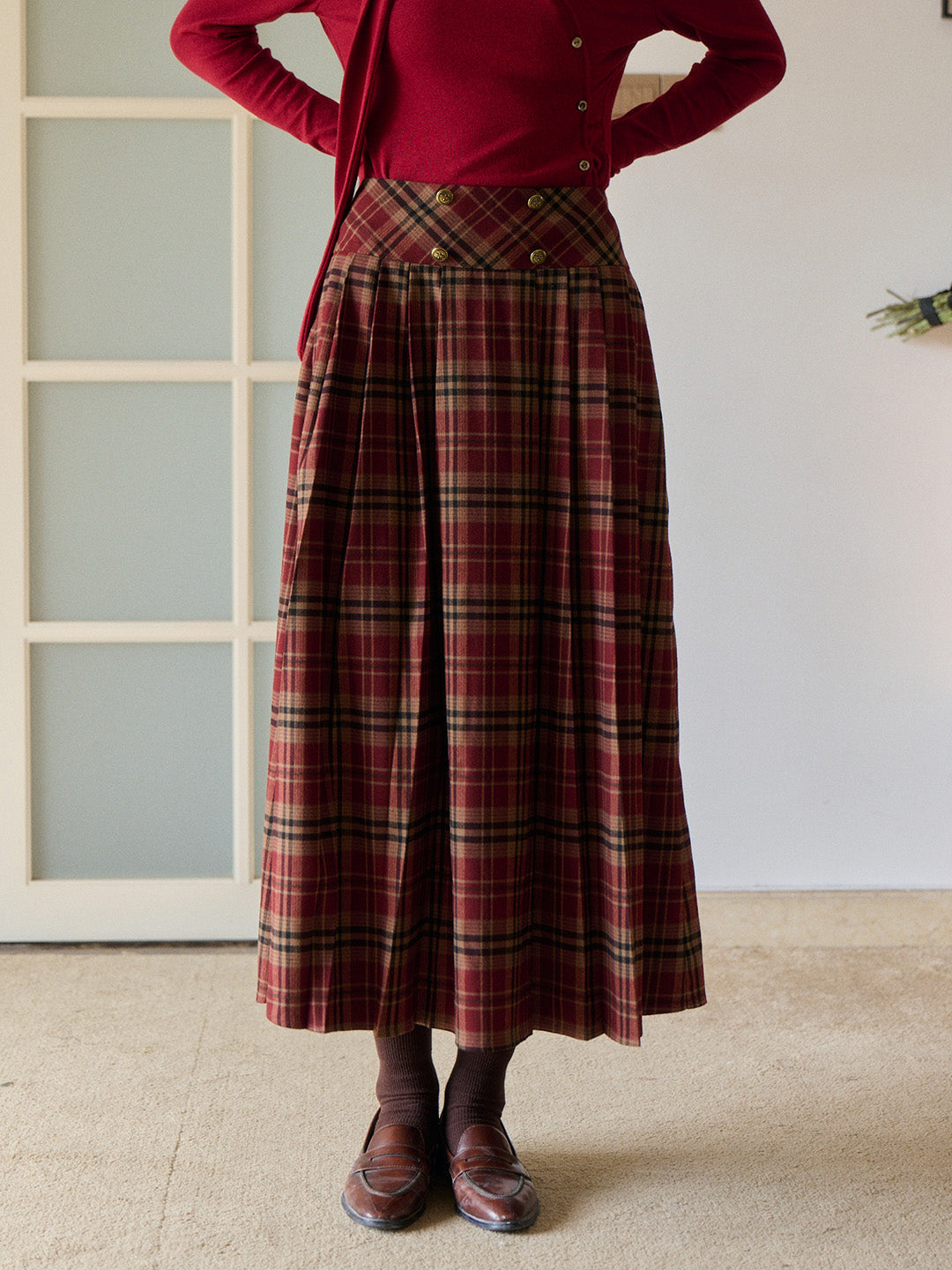 Georgina A-Line Plaid Skirt